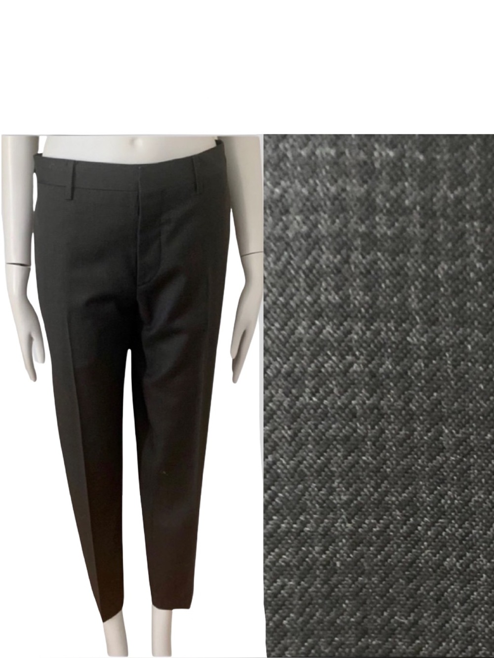 PRADA Men’s Virgin Wool Black Houndstooth Trousers Dress Pants Luxury Designer